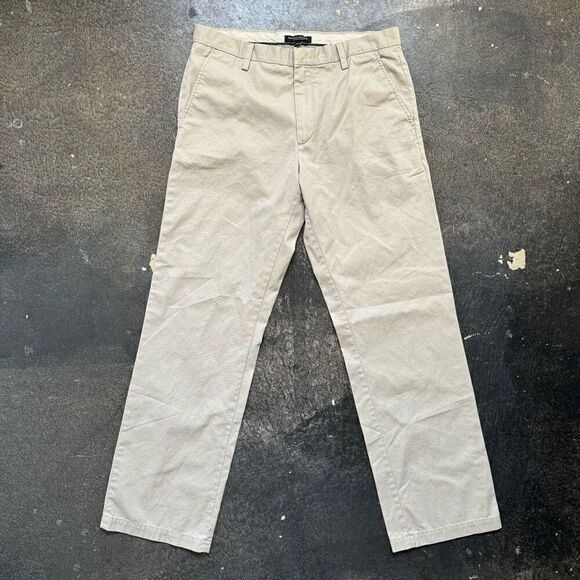 Banana Republic Dawson Chino Pants Flat Front Tan Color 100% Cotton Size 34x33 - Picture 2 of 16